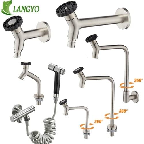 Brushed Tall Basin Sink Faucet Single Cold Bathroom Washbasin Water Faucet Single Cold Water Basin Crane Tap Bathroom Faucet