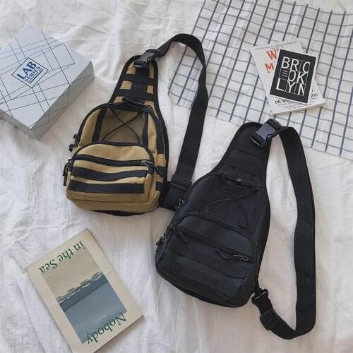 Multi-Function Canvas Chest Bags Street Fashion Hip Hop Unisex Chest Bag Casual Sport Style Crossbody Bags Small Sling Bag