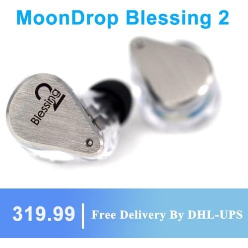 MoonDrop Blessing 2 1DD+4BA Hybrid Technology In-Ear Hifi Music Monitor DJ Stduio Stage Earphone with Detachable Cable