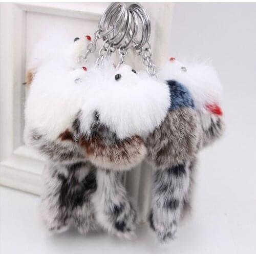 Newest kawaii plush toy keychain for mobile phone small fox lovely mouse for school bag cute key chain