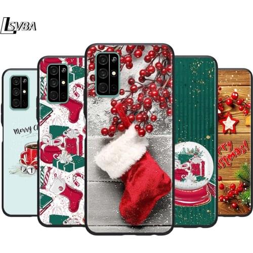 New Year Gifts Christmas for Huawei Honor 30 20S 20 10i 9S 9A 9C 9X 8X 10 9 Lite 8A 7C 7A Pro Phone Case Black Cover