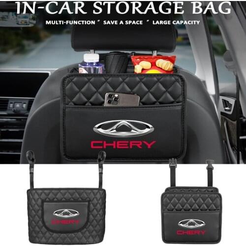 Car Seat Back Organizer Storage Bag Interior Parts Leather Bag Car ​Accessorie For Chery Tiggo 5 2 3 7 PRO 8 5X IQ QQ Fulwin A1