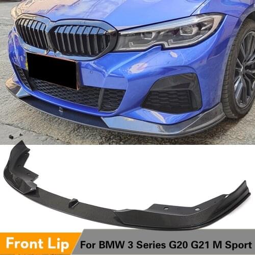 Front Bumper Lip Spoiler for BMW 3 Series G20 G21 M Sport Bumper 2018 - 2021 Carbon Fiber Front Bumper Lip Spoiler