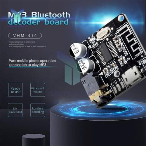 VHM-314 Bluetooth 5.0 Audio Receiver Module Lossless Decoder MP3 Board 3.7-5V Wireless Stereo Music Decoding Amplifier Board