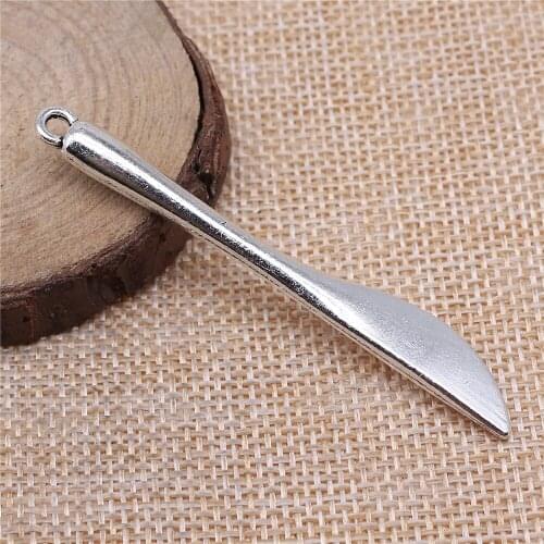 2pcs 68x9mm Tableware Table Knife Charm Pendants For Jewelry Making Table Knife Pendants Charm Knife