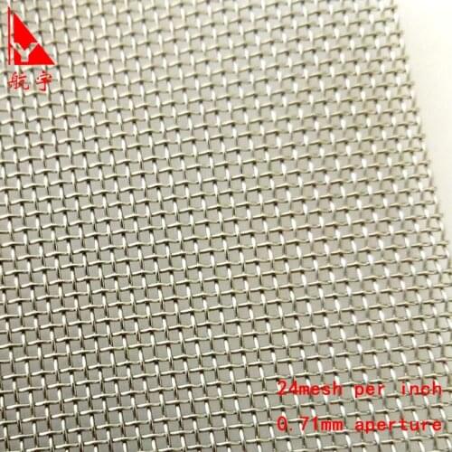 SS304 stainless steel wire mesh 24mesh stainless steel wire woven sieve mesh 0.71mm aperture mesh for screen