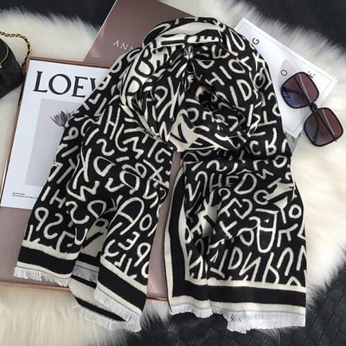 2020 luxury brand letter cashmere scarf women men winter shawls warm holiday gifts