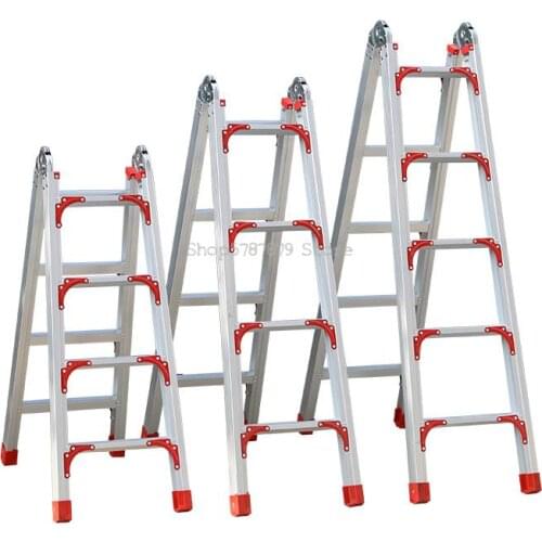 Aluminum Alloy Folding Ladder, Engineering Ladder, Thickened Telescopic Miter Ladder, Multifunctional Household Ladder