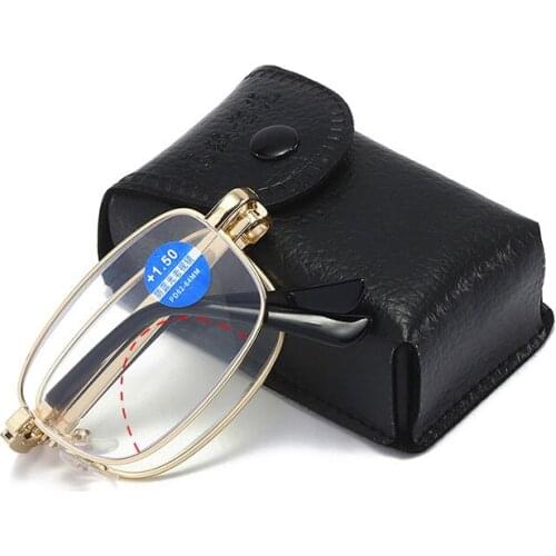 Foldable blue light blocking Reading glasses Men Women Magnifier Prescription Folding Bifocal Eyeglasses +1.0+1.5+2.0 +3.0+3.5