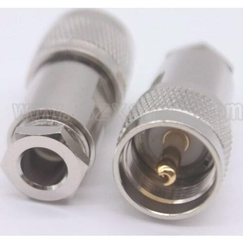 UHF PL259 male crimp RF Coxial connector PL259 UHF male straight Clamp for RG5 50-5 5D-FB LMR300 coaxial cable fast ship