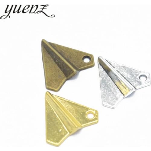 YuenZ 15pcs Antique Silver color Paper plane Pendants Charms DIY Jewelry Findings For Necklace Jewelry Making 18*17mm J130