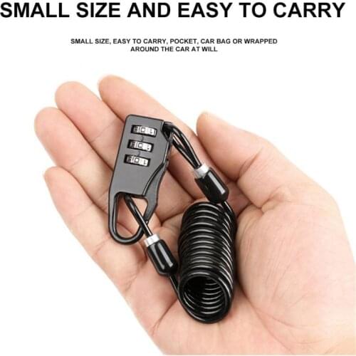 New Bicycle Helmet Lock Mountain Bike Wire Lock Security Lock Motorcycle Electric Car Portable Password Steel Cable Lock