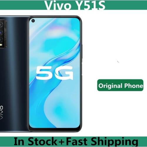 Original Vivo Y51S 5G Mobile Phone Exynos 880 Octa Core Android 10.0 6.55" 2340x1080 48.0MP Fingerprint Face ID 18W Charger