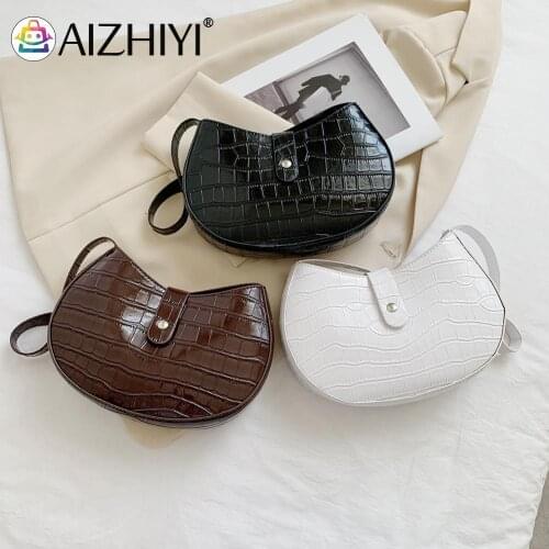 Women Fashion PU Leather Stone Pattern Solid Color Shoulder Underarm Bag Casual Ladies Small Hobos Purse Handbags