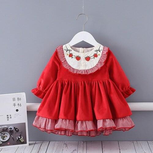 Winter Girls Kids Princess Dress Long Sleeve Plaided Children Baby Infants Ruffle Velvet Party Ball Gown Dresses Vestidos ADK203