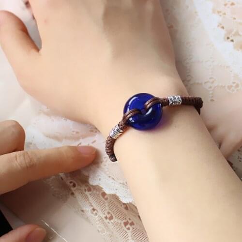1PC Murano Glass Perfume Bottle Bracelet Round Bottle Essential Oil Aromatherapy Bottle Pendant Handwoven Bracelet