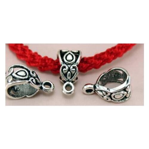 10pcs Antique Tibetan Silver Big Hole European Beads Slide Connector Charms For Jewelry Making Findings Wholesale Accessories