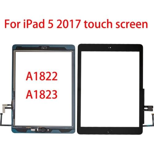 10Pcs/lot 2017 A1822 A1823 Touch Screen For iPad 5th Generation Digitizer Outer LCD Panel Front Glass With Sticker