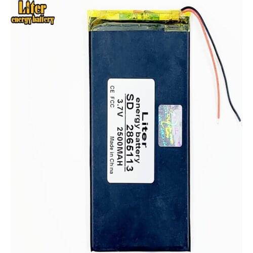 3.7V lithium polymer battery 2865113 2500mah mp4 MP5 import slim flat battery