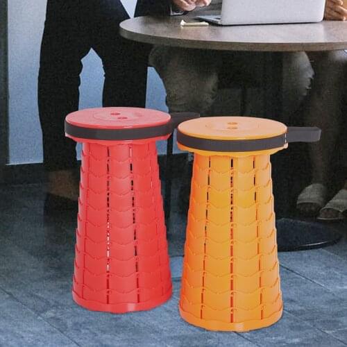 300kg Bearing Retractable Fold Stool Outdoor Flexible Stool Stretching Camp Fishing Outdoor Folding Chair Portable PP Material