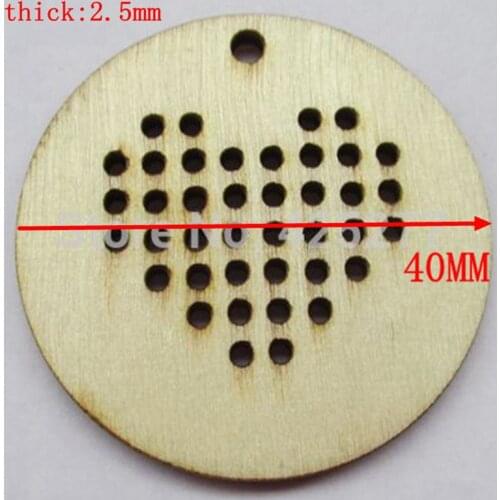 4cm 50pcs/set wholesale high quality Peach heart pendant die cutting Angle wooden Christmas decorations 017020002