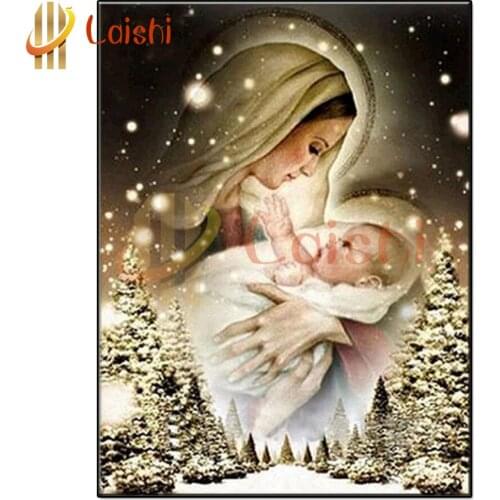 Full drill square round diamond painting Madonna and Baby, Creative Forest Landscape mosaic diamond embroidery cross stitch