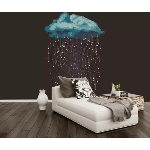 Customized large-scale 3D mural wallpaper contracted only beautiful starry sky cloud star living room bedroom background wall