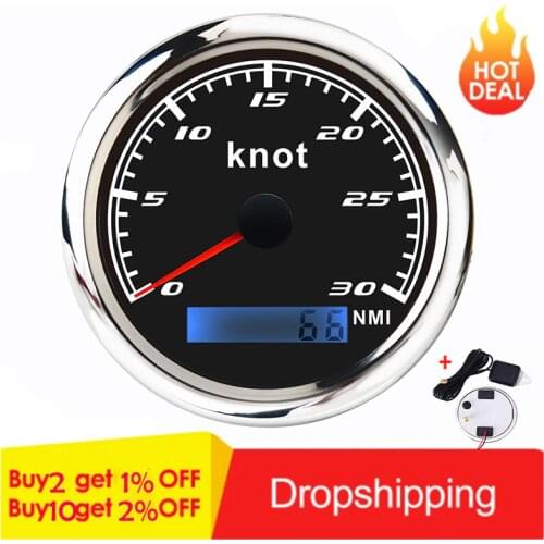 Digital GPS Speedometer Odometer 85mm 0~30 knots/0~60 knots Speed Gauge With GPS Antenna For Marine Boat Car Accessories