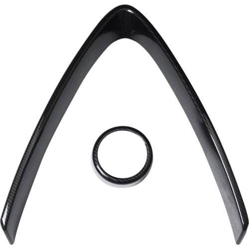 DHBH-Carbon Fiber Style Abs Plastic Front Grill Decoration Frame Trim For Alfa Romeo Stelvio 2017 2018 Parts 2Pcs