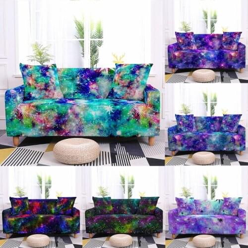 Elastic Sofa Slipcovers Galaxy Sofa Cover For Living Room Sectional Corner L-shape Chair Protector Couch Cover 1/2/3/4 Seater