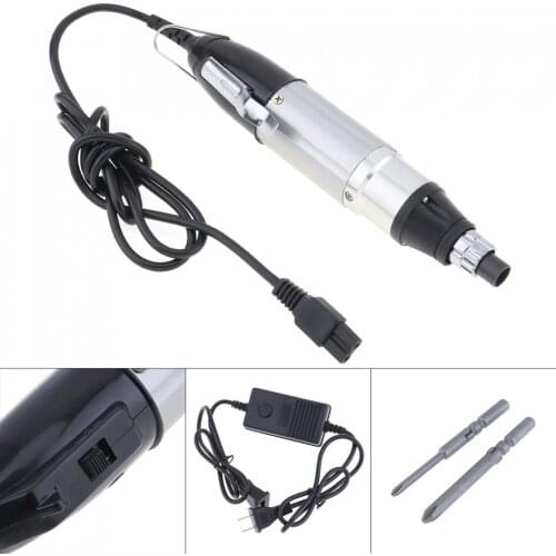 100-240V Two-way Adjustment Electric Screwdriver with Adjustable Voltage Adapter and 2 Screwdriver Bits for Household Appliances