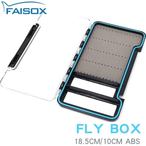 FAISOX Fly-box Fly Fishing Waterproof Double Sides Clear Lids Fly Box