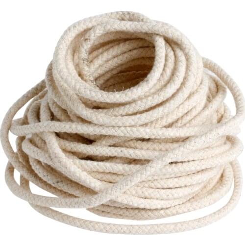10M (33 ft) Braided Cotton Core Candle Making Wick For Oil Or Kerosene Lamps 4mm Drop ship