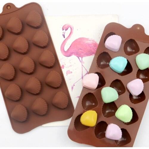 DIY Chocolate Mold Shell Almond Fan-shaped Ice Tray Biscuits Candy Baking Mold Mousse Handmade Creative Silicone Mold Baking
