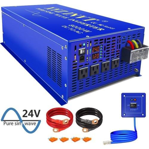 Well selling 8000W Pure Sine Wave Inverter 12V 24V 36V 48V DC TO AC 220V Off-grid Solar Inverter With Wired Remote Control