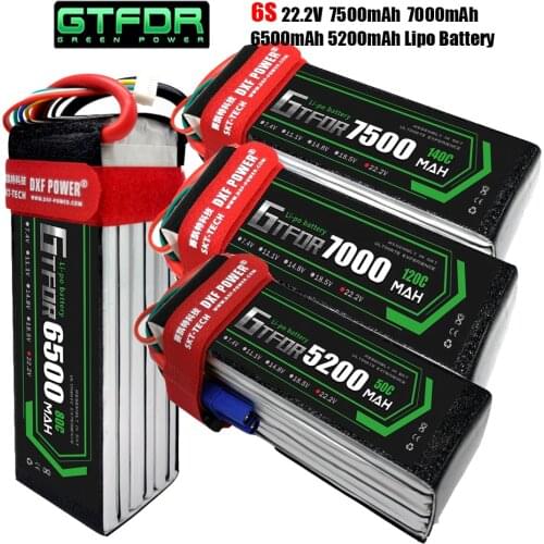 GTFDR 6S 22.2V 6500mAh 100C 200C Lipo Battery 6S XT90 XT60 T Deans EC5 For FPV Drone Airplanes Car Boat Truck Helicopter
