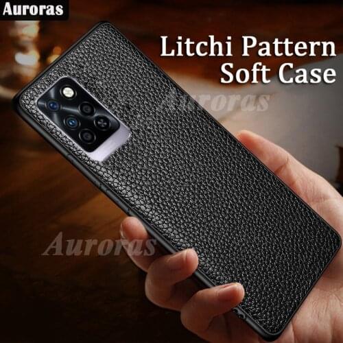Auroras Soft Case For Infinix Note10 Pro Silicone Litchi Pattern Leather Shockproof Cover For Infinix Note 10 Pro Case