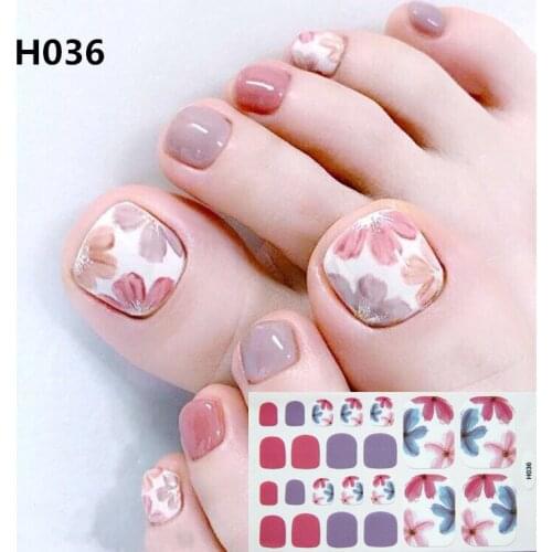 22tips Korea/Japanese Designed Toenail Sticker Full Cover Waterproof Nail Sticker Wraps Toe Nail DIY Nail Art unas Nail Sticker