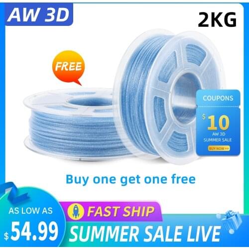 AW 3D Twinkling PLA 1.75mm filament 1kg 2 rolls 3D Printing Filament Dimension Accuracy +/-0.02mm Twinkle Light pla