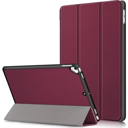 Solid Color case For ipad 10.2 2019 10.2 inch Magnetic Folding Stand Smart PU leather Cover Protective Shell
