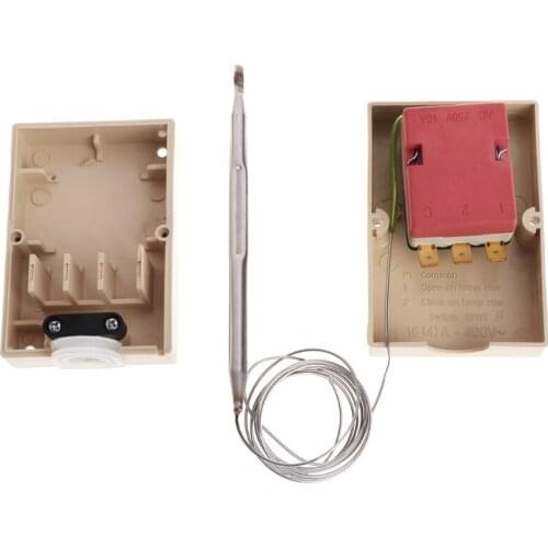 AC220V 0-40℃ Temperature Switch Capillary Thermostat Controller w waterproof box Dropship