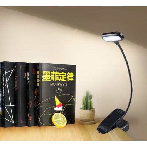 Portable LED Table Lamp With Clamp 5 LEDs Flexible Eye-Protection Desk Lamp AAA Battery Powered High Lumen For Kid Night Reading