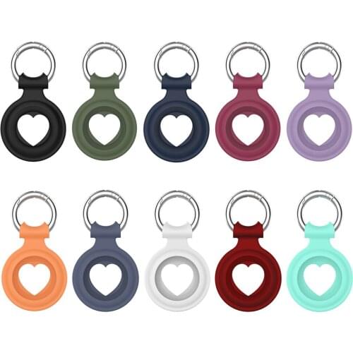Portable Silicone Protective Keychain Cover Anti-scratch Cover Protector Shell for Apple Airtags Locator Tracker