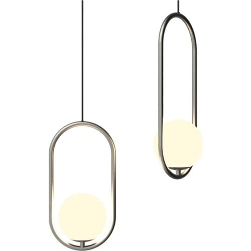 Industrial Restaurant Oval Glass Ball Pendant Lights Nordic Bedroom Living Room Kitchen Lamps Bar Decoration Hanging Fixtures