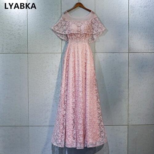 Sexy Scoop Neck Evening Dress Robe De Soiree Tulle With Appliques Evening Dresses Long Real Photo 2019 Design Vestido De Festa