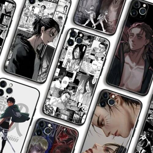 Attack on Titan Eren Jaeger manga silicone Phone Case FOR iPhone Se 6 6s 7 8 Plus X Xr Xs 11 12 Mini Pro Max Glass Cover Shell