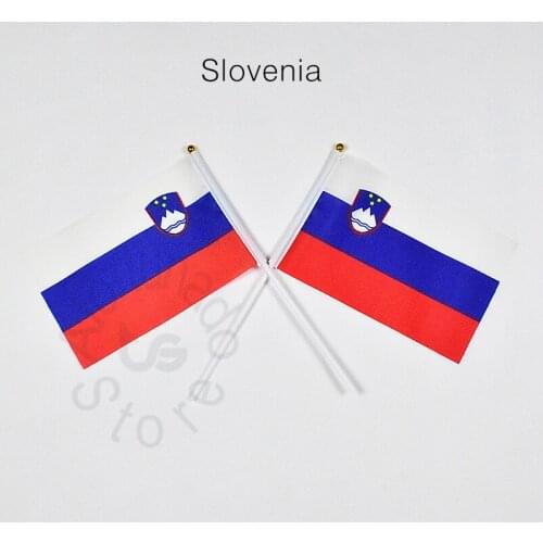 Slovenia 14*21cm flag Banner hand waving National flag Home Decoration flag banner