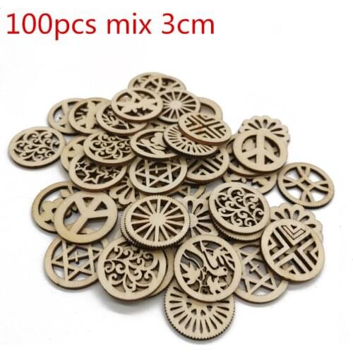 Mixed Hollowed Wood DIY Crafts Ornament Wooden Scrapbooking Accessory Digital Desk Sign Christmas Weeding Party Decoration