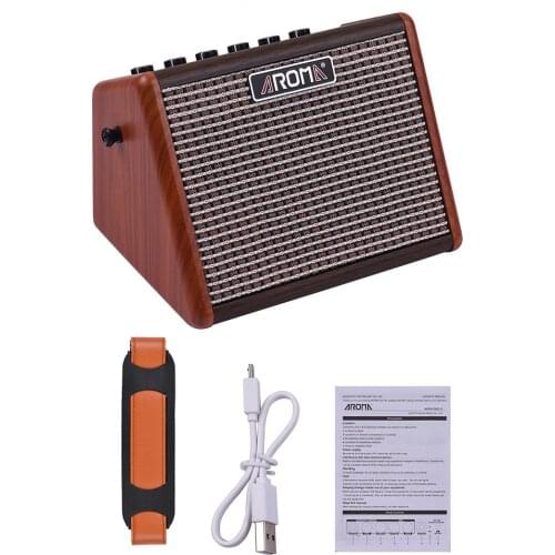 AROMA AG-15A 15W Acoustic Guitar Amplifier Acoustic Amp BT Speaker Built-in Rechargeable Battery with Microphone Interface