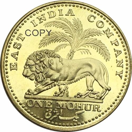 East India Company WILLIAM IIII KING 1835 One Mohur Gold Coin Brass Metal Copy Coins